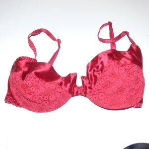 Lingerie Cacique Red Floral Bra Size 36B